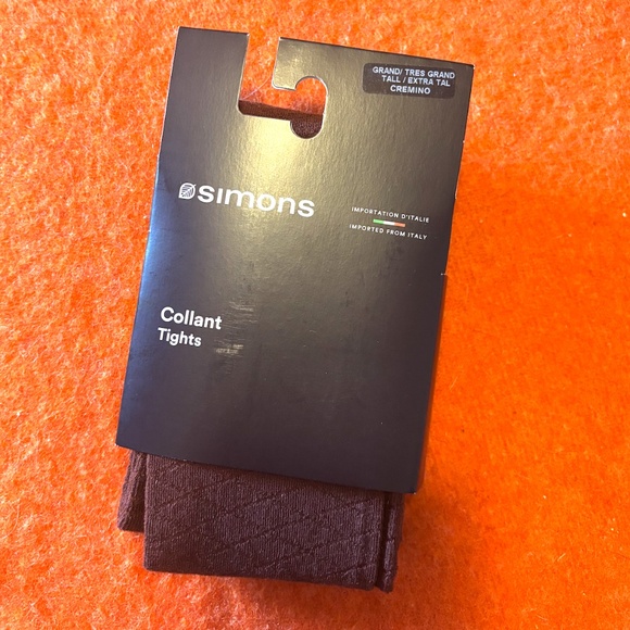 Chocolate expresso touch of cashmere diamond tights made in Italy NWT - Picture 3 of 6